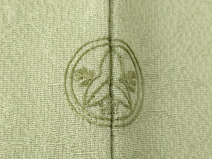 平和屋着物●豪華色留袖　飾花地紋　黄海松茶色　正絹　逸品　AABL0901ck
