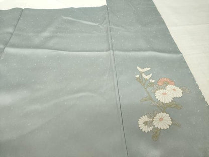 平和屋着物●訪問着　駒刺繍　流水花筏文　暈し染め　金銀彩　三越扱い　正絹　逸品　AABL0902ck