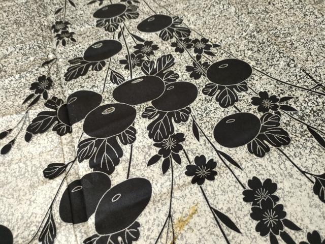 平和屋着物●訪問着　螺鈿　光琳菊　暈し染め　たたき染め　黒地　正絹　逸品　AABL0903ck