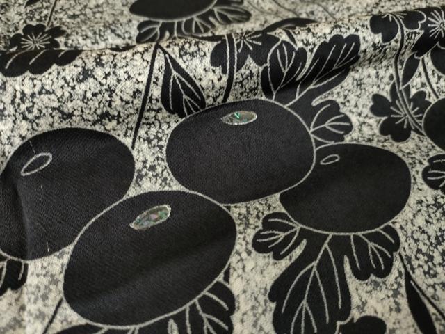 平和屋着物●訪問着　螺鈿　光琳菊　暈し染め　たたき染め　黒地　正絹　逸品　AABL0903ck