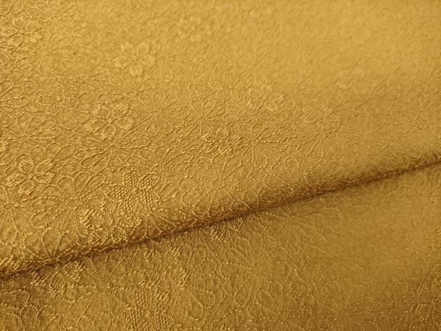 平和屋着物●上質な色無地　花尽くし地紋　桑茶色　正絹　逸品　未使用　AABL0904ck