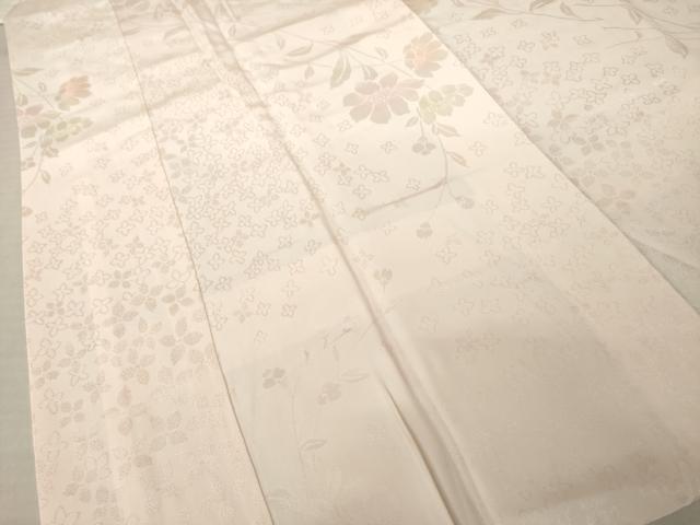 平和屋着物●振袖用長襦袢　袷　草花地紋　暈し染め　正絹　逸品　AABL0906ck