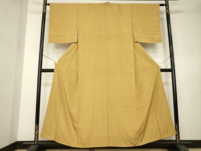 平和屋着物●上質な小紋　型染め　幾何学文様　正絹　逸品　AABL0911ck