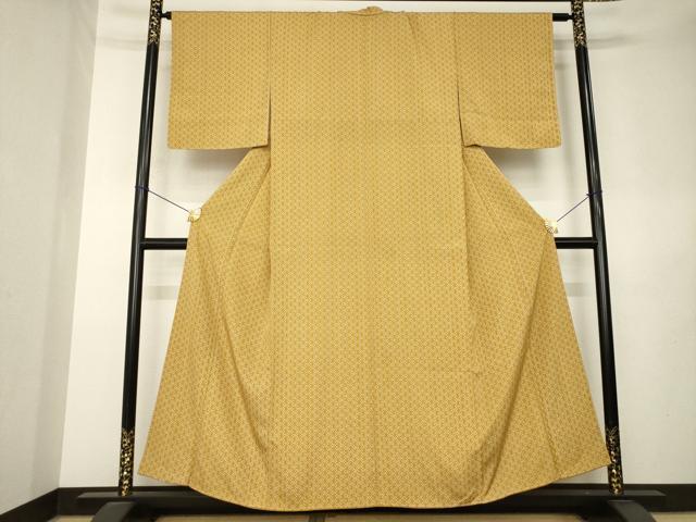 平和屋着物●上質な小紋　型染め　幾何学文様　正絹　逸品　AABL0911ck
