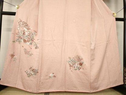 平和屋着物●訪問着　総刺繍　中国三大刺繍　相良刺繍　地紙花文　正絹　逸品　AABL0913ck