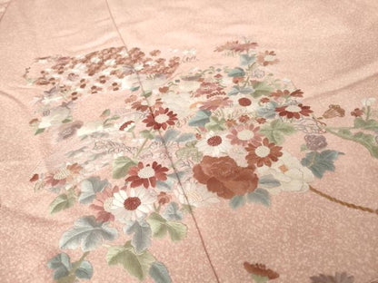 平和屋着物●訪問着　総刺繍　中国三大刺繍　相良刺繍　地紙花文　正絹　逸品　AABL0913ck