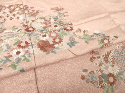 平和屋着物●訪問着　総刺繍　中国三大刺繍　相良刺繍　地紙花文　正絹　逸品　AABL0913ck