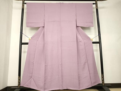 平和屋着物●上質な色無地　鱗地紋　紅藤色　正絹　逸品　AABL0914ck