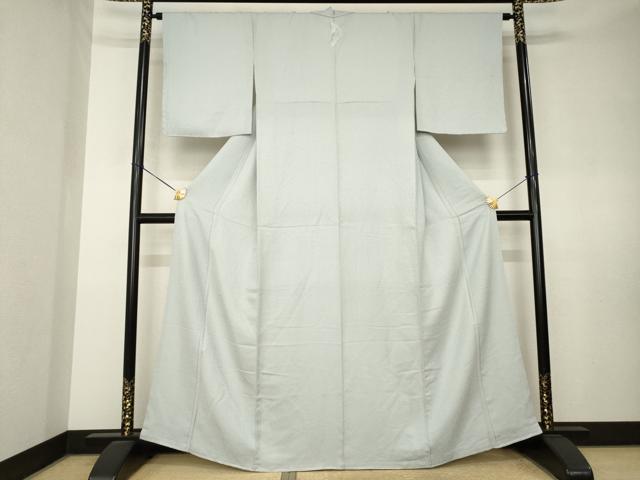 平和屋着物●上質な色無地　紋意匠　絹鼠色　正絹　逸品　AABL0917ck