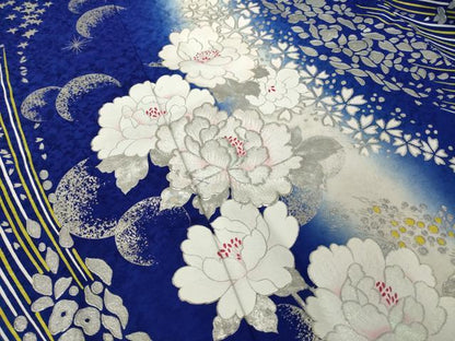 平和屋着物●豪華振袖　刺繍　舞花文　暈し染め　銀彩　ロング丈　正絹　逸品　AABL0918ck
