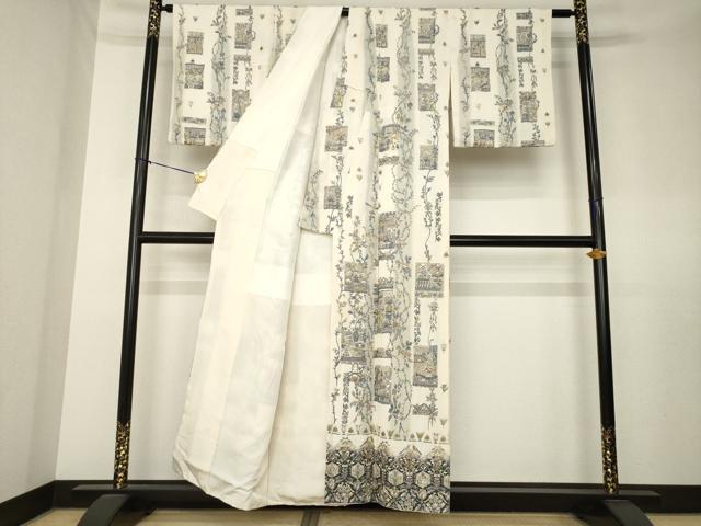 平和屋着物●訪問着　総刺繍　中国三大刺繍　汕頭刺繍　スワトウ刺繍　古代壁画花文　正絹　逸品　AABL0919ck
