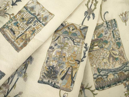 平和屋着物●訪問着　総刺繍　中国三大刺繍　汕頭刺繍　スワトウ刺繍　古代壁画花文　正絹　逸品　AABL0919ck