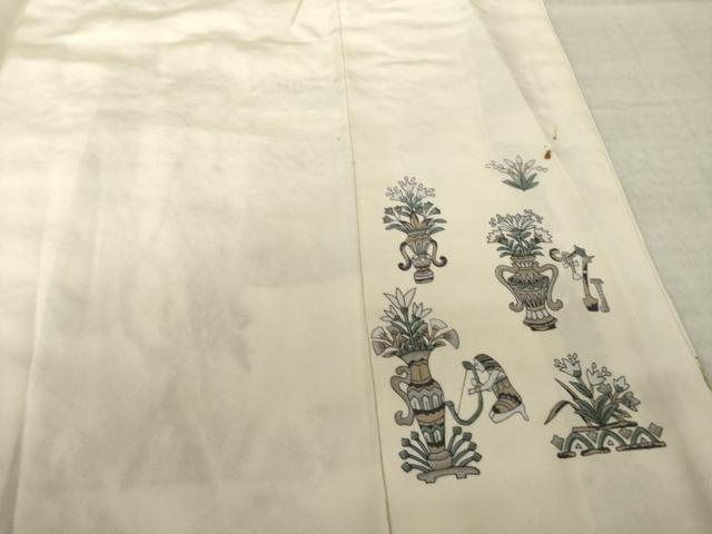 平和屋着物●訪問着　総刺繍　中国三大刺繍　汕頭刺繍　スワトウ刺繍　古代壁画花文　正絹　逸品　AABL0919ck