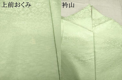 平和屋着物●上質な色無地　切嵌地紋　柳茶色　正絹　逸品　AABL0927ck