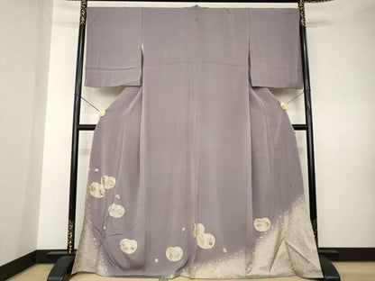 平和屋着物●松尾光琳　色留袖　人物文　銀彩　鬼しぼ縮緬　正絹　逸品　AABL0931ck