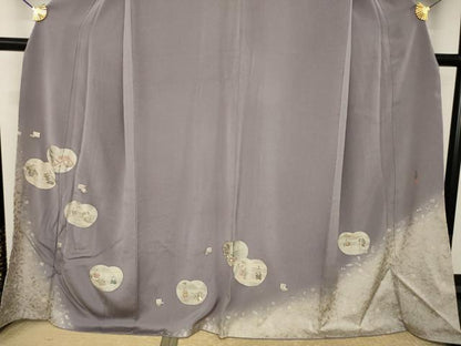 平和屋着物●松尾光琳　色留袖　人物文　銀彩　鬼しぼ縮緬　正絹　逸品　AABL0931ck