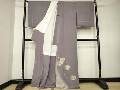 平和屋着物●松尾光琳　色留袖　人物文　銀彩　鬼しぼ縮緬　正絹　逸品　AABL0931ck