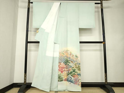 平和屋着物●豪華色留袖　友禅　風景文　正絹　逸品　未使用　AABL0932ck