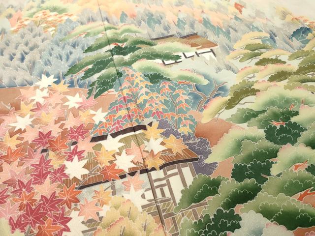 平和屋着物●豪華色留袖　友禅　風景文　正絹　逸品　未使用　AABL0932ck