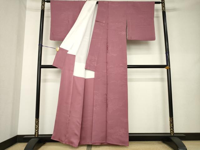 平和屋着物●上質な色無地　浅蘇芳色　正絹　逸品　AABL0933ck