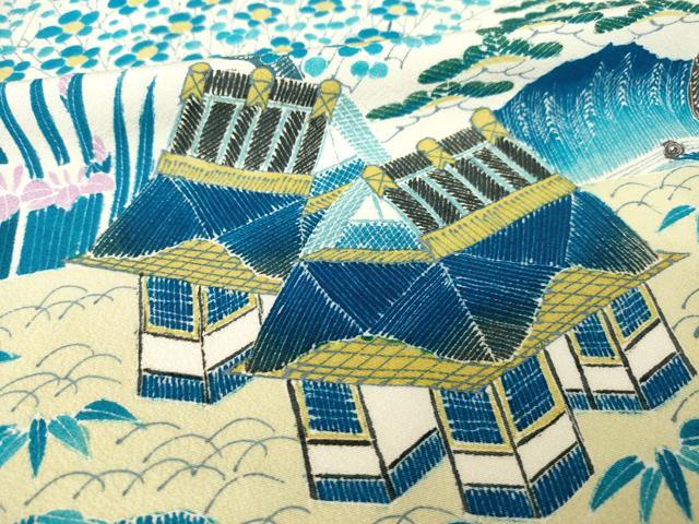 平和屋着物●訪問着　風景文　暈し染め　正絹　逸品　AABL0935ck
