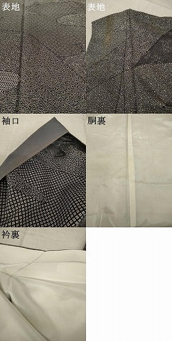 平和屋着物●重要無形文化財　人間国宝　中村勇二郎　本場大島紬　染大島　江戸小紋　訪問着　流水文　黒地　正絹　逸品　AABL0936ck