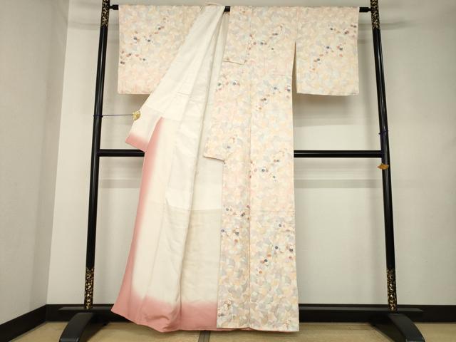 平和屋着物●訪問着　花蔦草文　銀杏　イチョウ　正絹　逸品　未使用　AABL0937ck