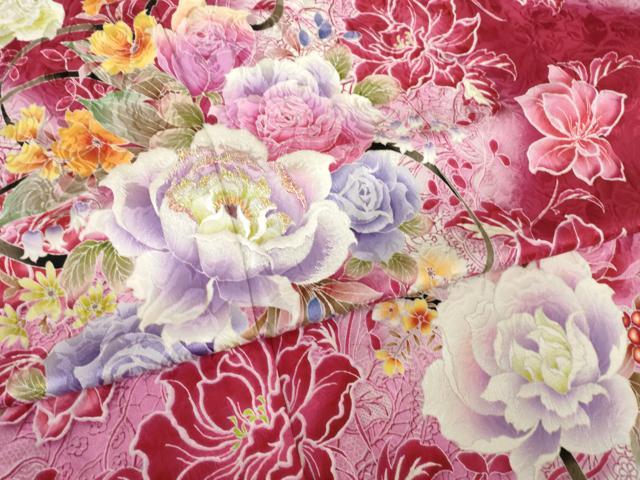 平和屋着物●豪華振袖　刺繍　花蔦草文　正絹　逸品　AABL0939ck