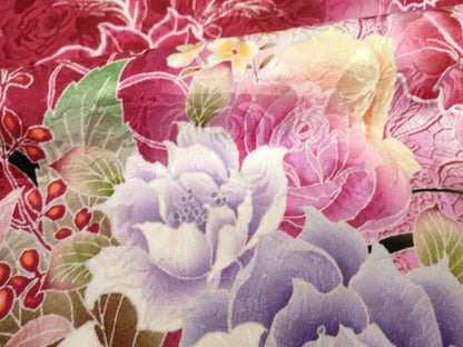平和屋着物●豪華振袖　刺繍　花蔦草文　正絹　逸品　AABL0939ck