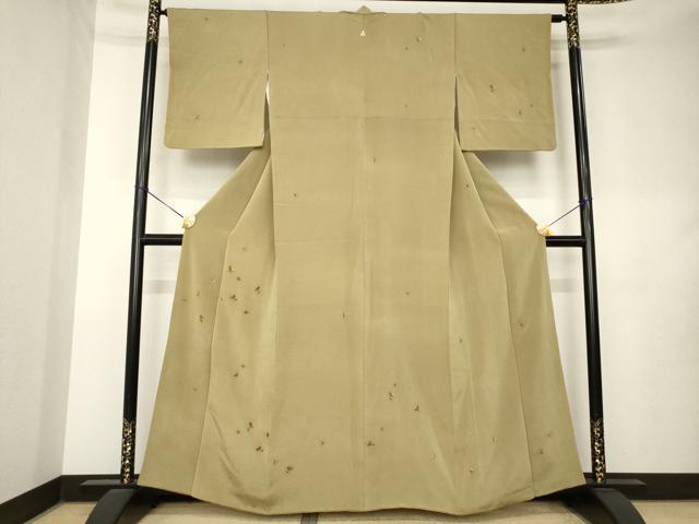 平和屋着物●訪問着　舞花文　金彩　鬼しぼ縮緬　正絹　逸品　AABL0940ck