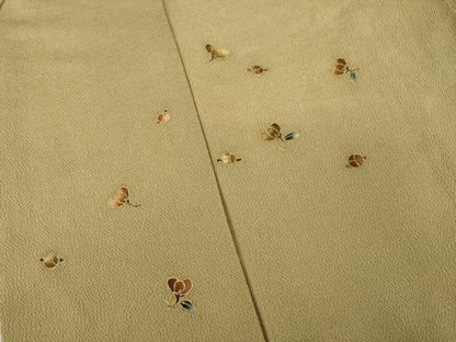 平和屋着物●訪問着　舞花文　金彩　鬼しぼ縮緬　正絹　逸品　AABL0940ck