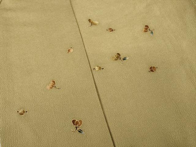 平和屋着物●訪問着　舞花文　金彩　鬼しぼ縮緬　正絹　逸品　AABL0940ck