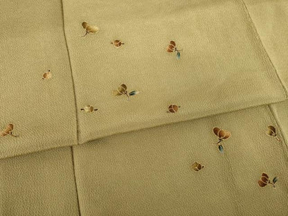 平和屋着物●訪問着　舞花文　金彩　鬼しぼ縮緬　正絹　逸品　AABL0940ck