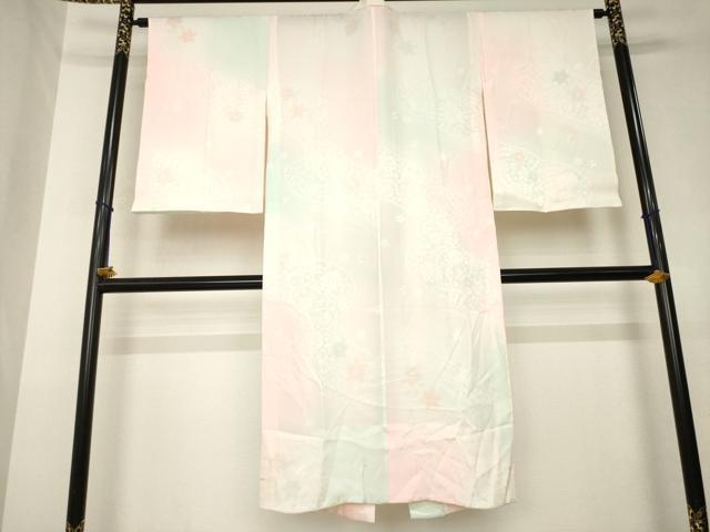 平和屋着物●長襦袢　無双仕立て　辻が花地紋　暈し染め　正絹　逸品　AABL0944ck