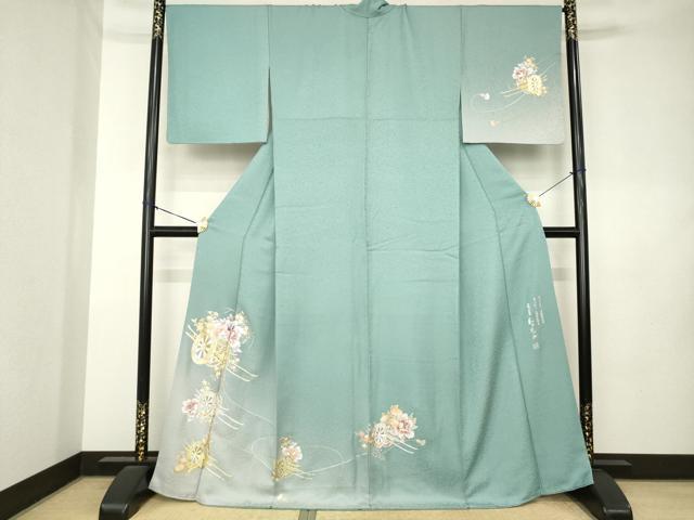 平和屋着物●金彩友禅　卓越技能者・名工・和田光正　訪問着　花車文　暈し染め　金銀彩　正絹　逸品　AABL0945ck