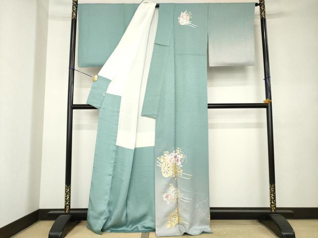 平和屋着物●金彩友禅　卓越技能者・名工・和田光正　訪問着　花車文　暈し染め　金銀彩　正絹　逸品　AABL0945ck