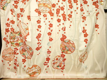 平和屋着物●豪華振袖　駒刺繍　花毬文　金彩　正絹　逸品　未使用　AABL0948ck