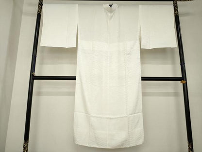 平和屋着物●長襦袢　無双仕立て　紗綾形地紋　白色　正絹　逸品　AABL0952ck