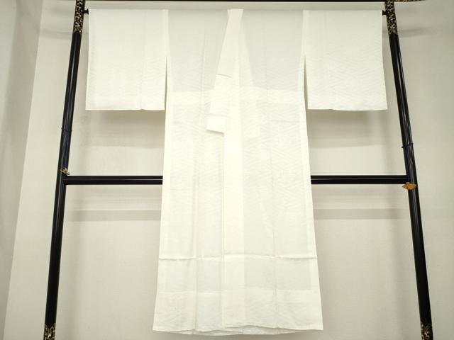 平和屋着物●長襦袢　無双仕立て　紗綾形地紋　白色　正絹　逸品　AABL0952ck