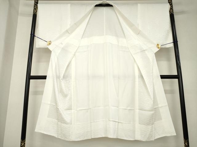 平和屋着物●長襦袢　無双仕立て　紗綾形地紋　白色　正絹　逸品　AABL0952ck