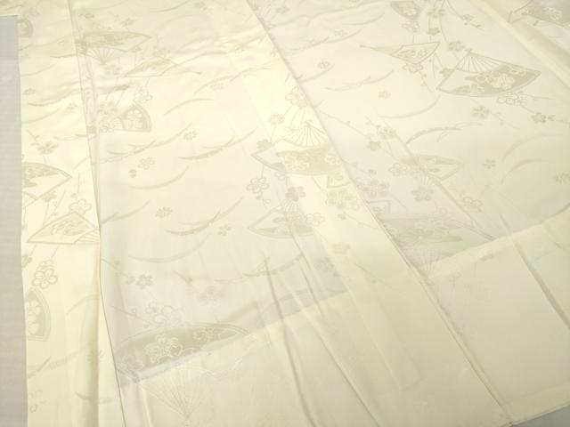 平和屋着物●振袖用長襦袢　無双仕立て　扇面花地紋　蒸栗色　正絹　逸品　AABL0953ck