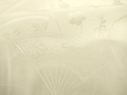 平和屋着物●振袖用長襦袢　無双仕立て　扇面花地紋　蒸栗色　正絹　逸品　AABL0953ck