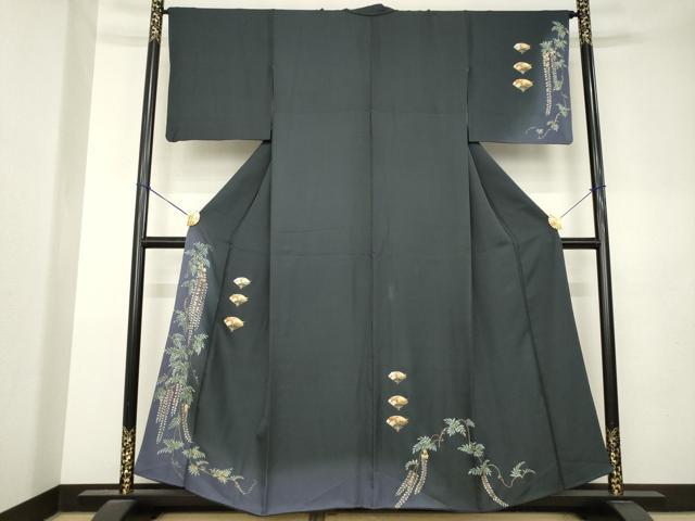 平和屋着物●訪問着　扇面花文　暈し染め　金彩　やまと誂製　正絹　逸品　AABL0960ck