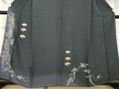 平和屋着物●訪問着　扇面花文　暈し染め　金彩　やまと誂製　正絹　逸品　AABL0960ck