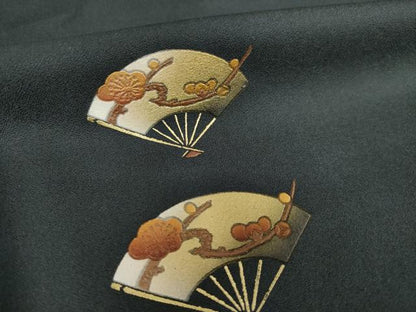 平和屋着物●訪問着　扇面花文　暈し染め　金彩　やまと誂製　正絹　逸品　AABL0960ck