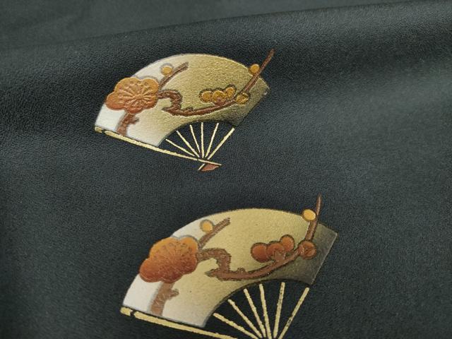 平和屋着物●訪問着　扇面花文　暈し染め　金彩　やまと誂製　正絹　逸品　AABL0960ck