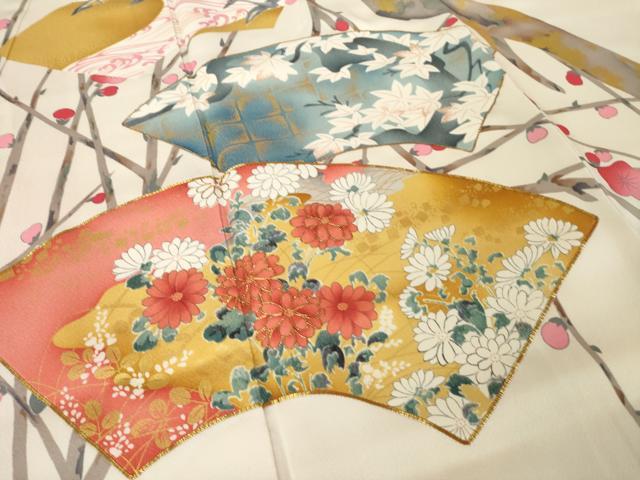 平和屋着物●豪華振袖　駒刺繍　地紙花文　金彩　やまと誂製　正絹　逸品　AABL0964ck