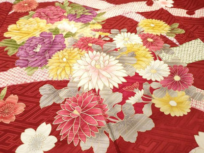平和屋着物●豪華振袖　雪芝花文　金彩　やまと誂製　正絹　逸品　AABL0965ck