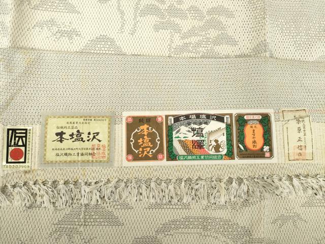 平和屋着物●本塩沢　訪問着　110亀甲　風景文　ますや織物謹製　桑原正信作　証紙付き　正絹　逸品　AABL0968ck