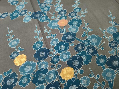 平和屋着物●人間国宝　五代　田畑喜八　訪問着　駒刺繍　枝梅　正絹　逸品　AABL0970ck